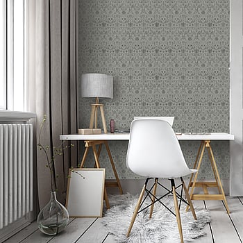 Galerie Wallcoverings Product Code 51018 - Blomstermala Wallpaper Collection - Grey Colours -  