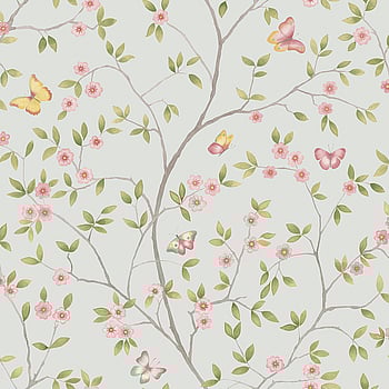 Galerie Wallcoverings Product Code 51027 - Blomstermala Wallpaper Collection - Blue Pink Green Colours -  