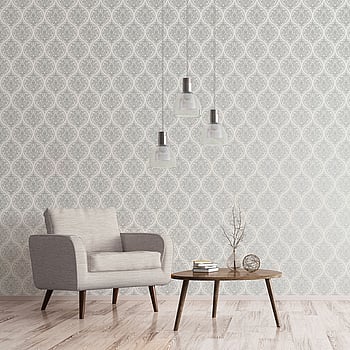 Galerie Wallcoverings Product Code 7002 - Emporium Wallpaper Collection - Cream Silver Colours -  