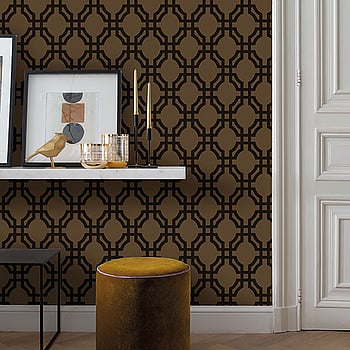 Galerie Wallcoverings Product Code DA23264 - Luxe Wallpaper Collection - Brown Black Colours -  