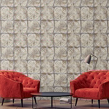 Galerie Wallcoverings Product Code G45373 - Grunge Wallpaper Collection - Cream Grey Bronze Colours -  
