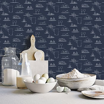 Galerie Wallcoverings Product Code G45407 - Just Kitchens Wallpaper Collection - Navy Colours -  